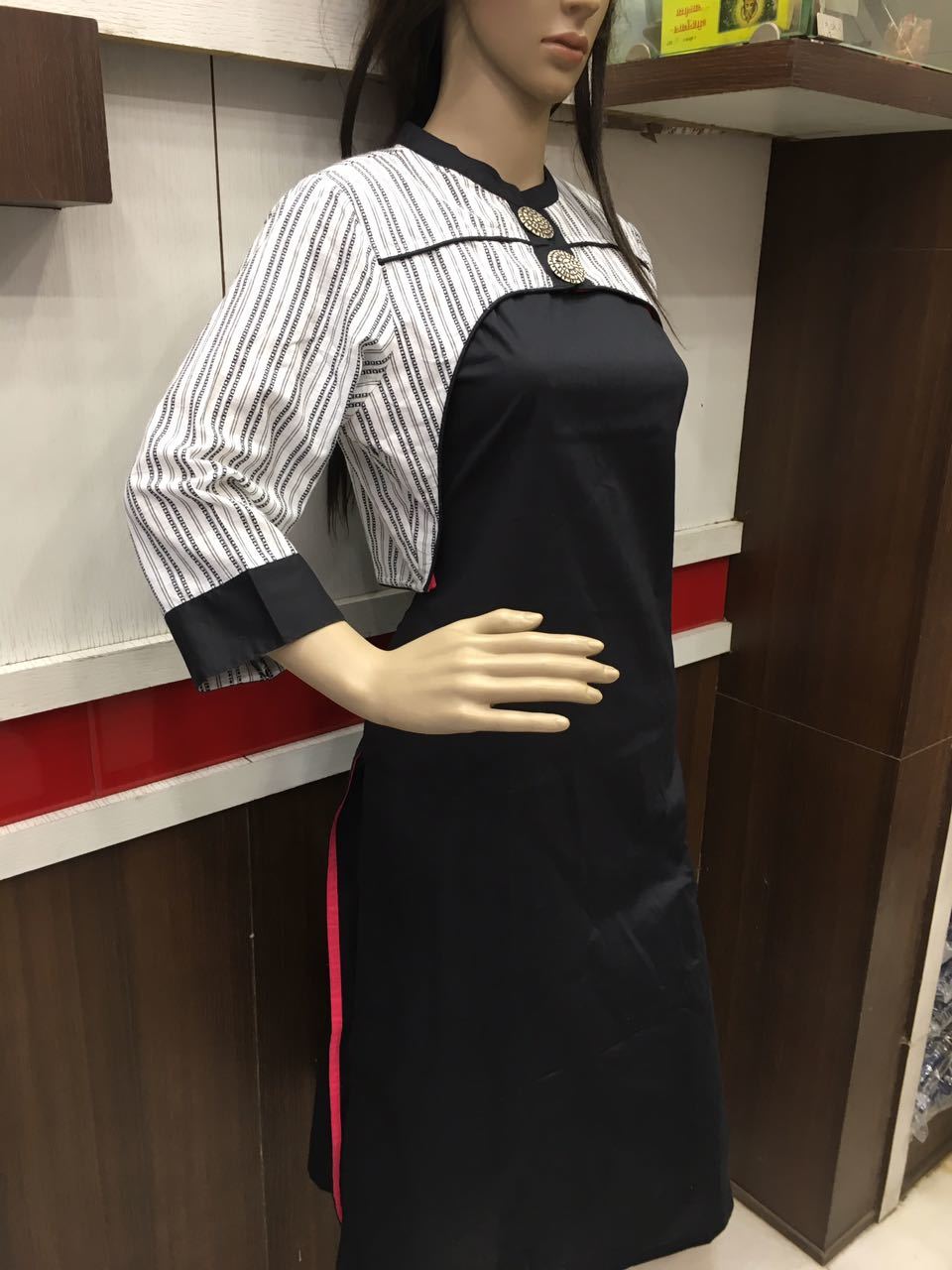 Oxford Denim Kurtis - Denim Fabric, Short Sleeves, Plain Design, Ideal For Daily Wear - Washable For Easy Care