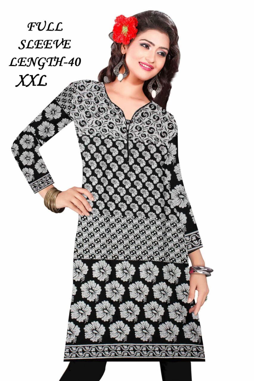 Cotton Printed Kurtis - Cotton, Short Sleeve, Printed Pattern | Quick Dry, Washable, Ideal For Daily Wear In Summer And Winter For Girls