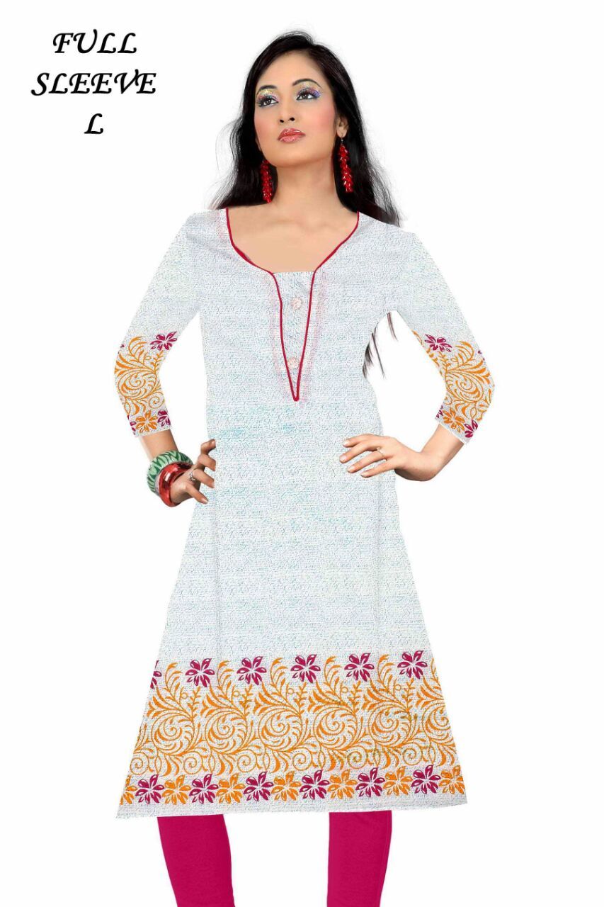 Cotton Printed Kurtis - Cotton, Short Sleeve, Printed Pattern | Quick Dry, Washable, Ideal For Daily Wear In Summer And Winter For Girls