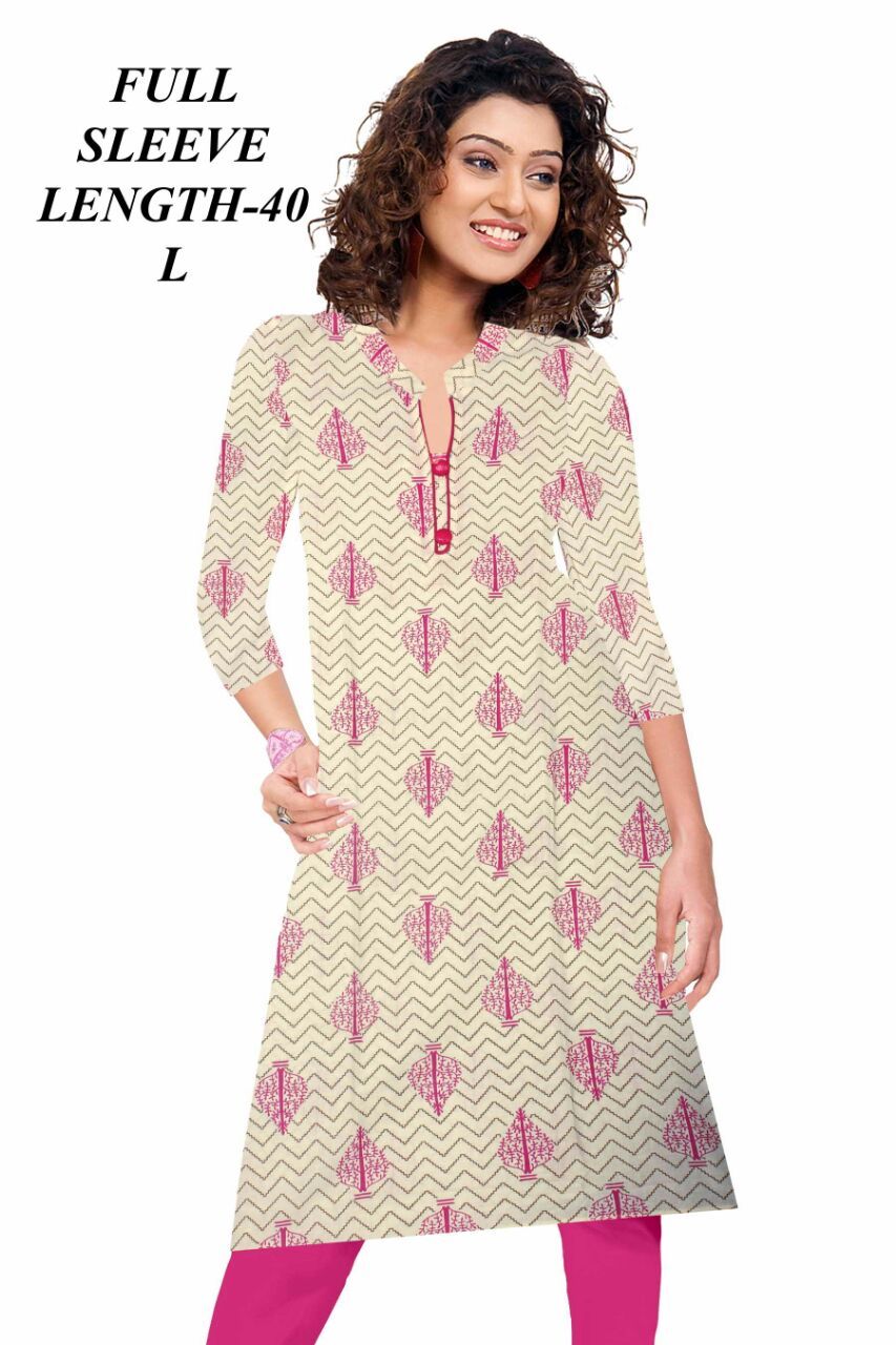 Cotton Printed Kurtis - Cotton, Short Sleeve, Printed Pattern | Quick Dry, Washable, Ideal For Daily Wear In Summer And Winter For Girls