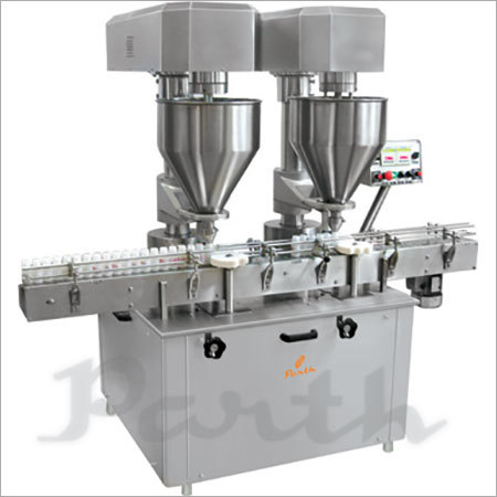 Doubel Head Auger Type Powder Filling Machine - Color: Silver