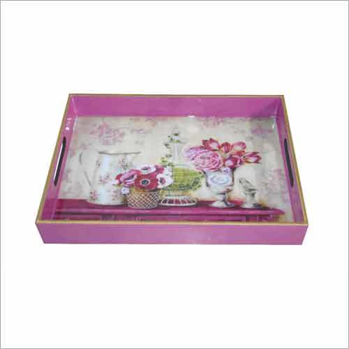 Designer Wooden Serving Tray - Premium Quality Hardwood, 16x12 Inches, Elegant Finish - Termite Resistant, Client-Oriented Design