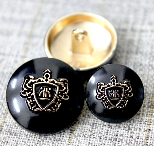 Black Metal Suit Button
