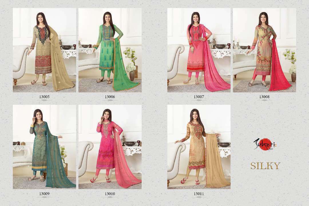 Salwar Suits Silky By Suhati Fab