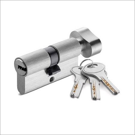 Lock Cylinder - Brass, 60mm Length x 25mm Diameter | Euro Profile Keyway, Silver Finish, Includes 3 Keys, 1 Year Warranty