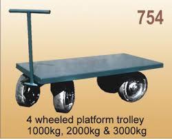 Platform Trolley - Manual Material Handling Equipment, 1000-3000 kg Lifting Capacity, Durable Blue Flame Proof Design, Rust Proof and Easy to Operate