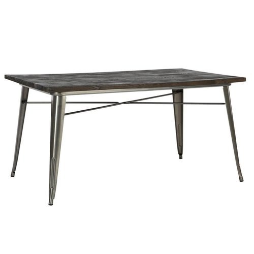 Polished Industrial Dining Table Six Seater