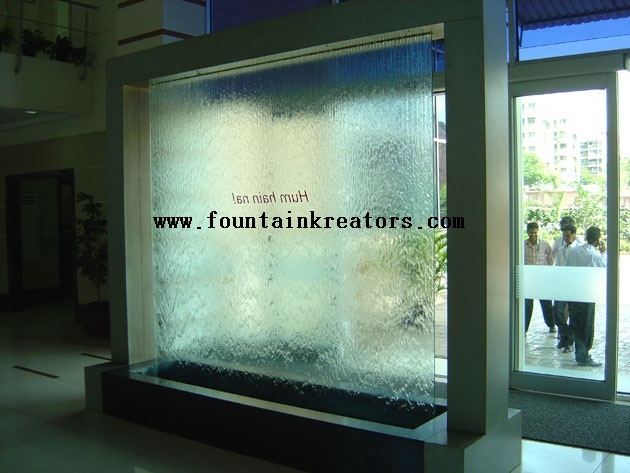 Indoor Waterfall Glass Fountain Lighting: Rgb Underwater Light