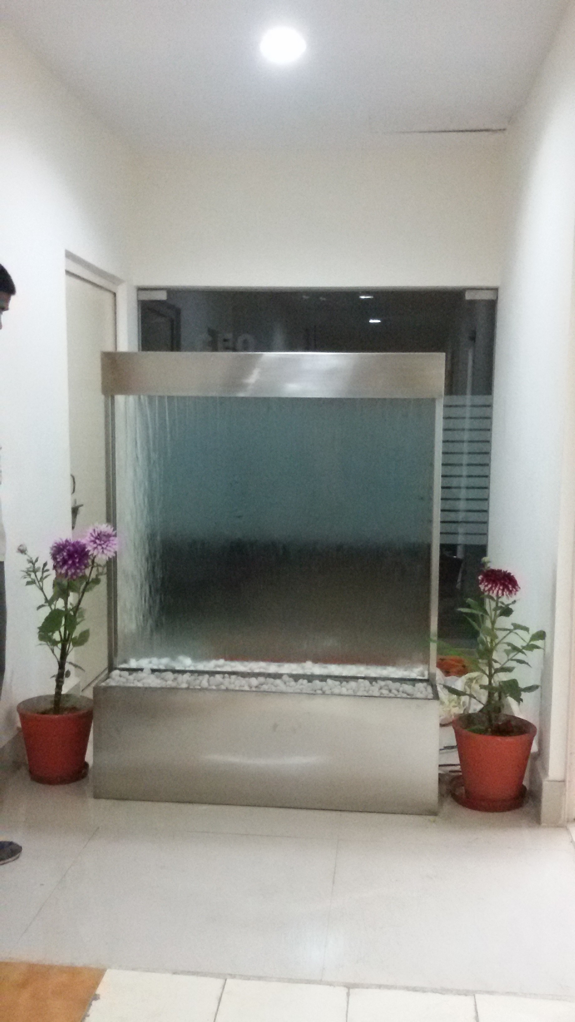 Indoor Waterfall Glass Fountain Lighting: Rgb Underwater Light