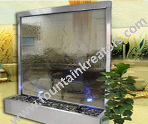 Indoor Waterfall Glass Fountain Lighting: Rgb Underwater Light