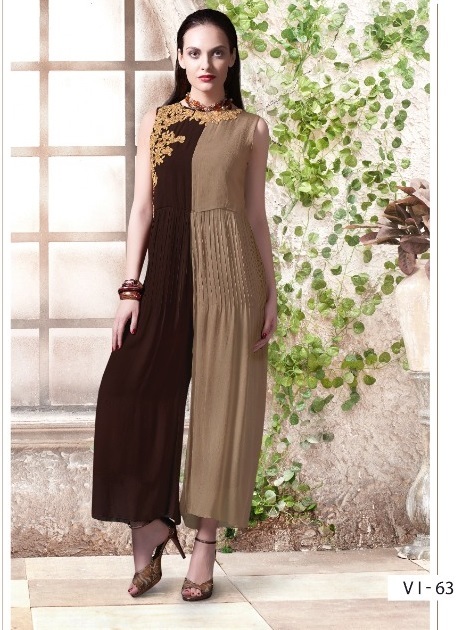 Indian Kurtis - Pure Viscose Georgette, Readymade Kurti With Hand Work, Available In Large And Extra Large Sizes