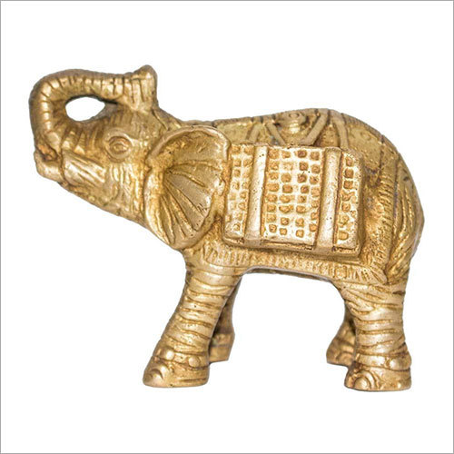 Golden 7 Cm Brass Elephant