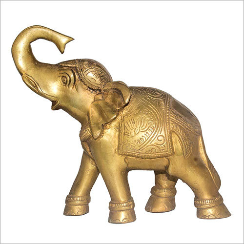Golden 16Cm Brass Elephant
