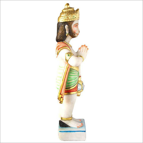 Swayambhu Marble Hanuman Idol - 15x4x3 Inches, Multi-color Finish | Religious Temple Decor, Polished Aesthetic, Perfect For Home And Outdoor Use