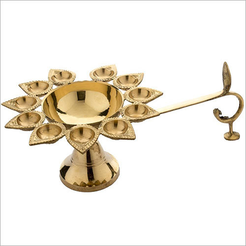 11 Aarti Dhoopia - Brass Metal, 279.4x279.4 Mm, Golden Finish | Intricate Antique Design, Modern Aesthetic, Decorative Temple Item