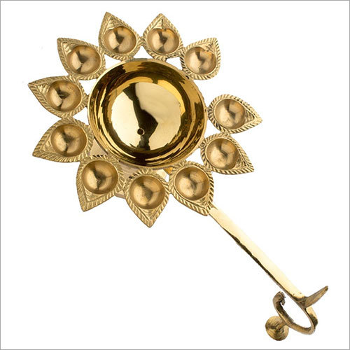11 Aarti Dhoopia - Brass Metal, 279.4x279.4 Mm, Golden Finish | Intricate Antique Design, Modern Aesthetic, Decorative Temple Item