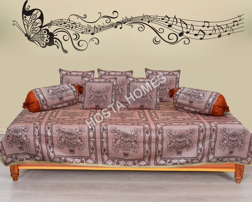 लाइट रेड केसी मैरून ब्राइट फ़ैब्रिक दीवान कवर सेट