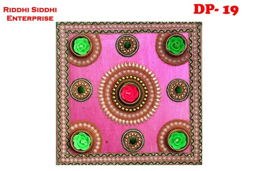 पिंक (गुलाबी) हस्तनिर्मित दीया प्लैटर