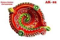 Red Leaf Shaped Akhand Diya