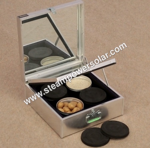 Portable Solar Cooker - Aluminum, 12x12x6 inches, Silver | Eco-Friendly, High Efficiency, Durable, Safe Operation, Cooks for 2-3 People