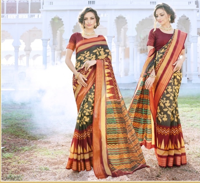 Cotton Silk Multicolor Designer Sarees