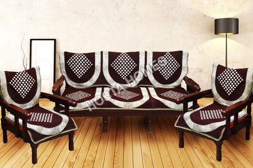 100% पॉलिएस्टर केसी ब्राउन एब्सट्रैक्ट सोफा कवर