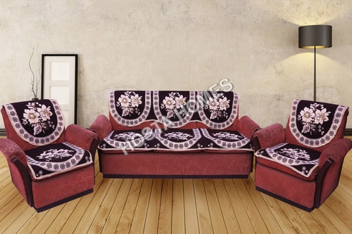 100% पॉलिएस्टर केसी ब्राउन लिली डिज़ाइनर सोफा कवर