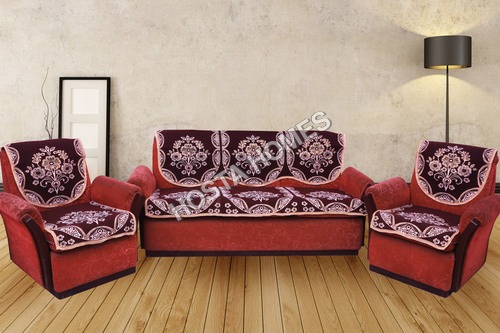 100% पॉलिएस्टर ब्राउन फ्लोरल सोफा कवर