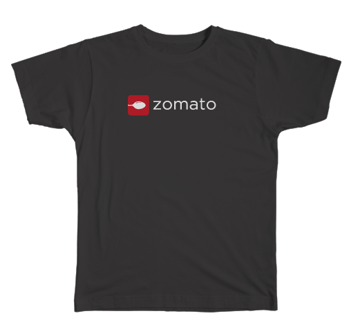 Red R/n Zomato - Cotton, Customized Sizes Available, All Colors, Printed Design | Breathable Fabric, Durable Stitching, Soft Texture, Short Sleeves