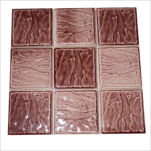 Handmade Tiles - Ceramic Mosaic Material, Rectangular Block Pattern, Elegant Color Shades | Artistic Carving, Eye-Catchy Aesthetic Appeal