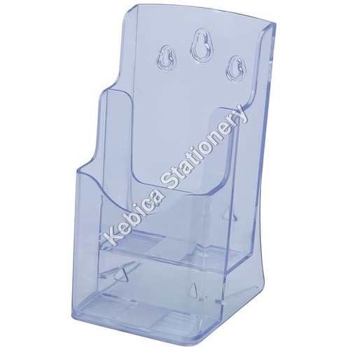 Brochure Stand - Acrylic, 21.5x10x21 cm | Lightweight, Wall-Mountable, 2 Compartment Design for 4x9 Marketing Materials