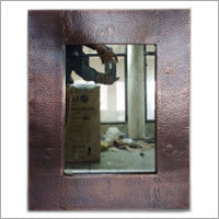 Rectangular Hammered Copper Mirror - Antique Copper Usage: Decorative