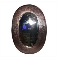 Oval Shape Hammered Copper Mirror - Antique Copper Usage: Decorative