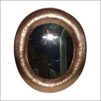 Medium Oval Hammered Copper Mirror Usage: Decorative