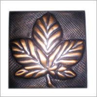 Copper Tiles With Leaves Design - Square 4x4 Inches, Antique Copper Finish | Customizable Size And Design For Stylish Interior Decor