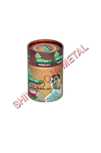 Tea Composite Box - Composite Material, Round Shape, Golden and Brown Color | Food Safety Grade Certified, Ideal for Tea Storage