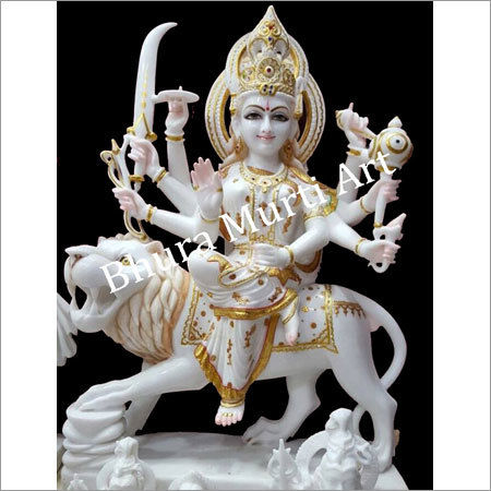 White Marble Maa Durga Statue