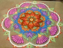 Irregular Flower Rangoli Color