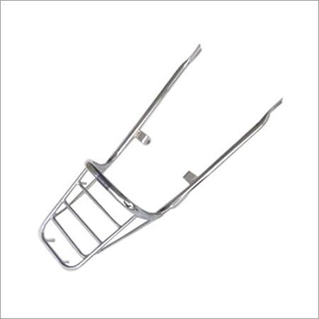 Bike Rear Carrier - Steel, Chrome Finish, Load Capacity 10-15 kg | Tail Light Protection, Easy Fastening, Small Box Compatible