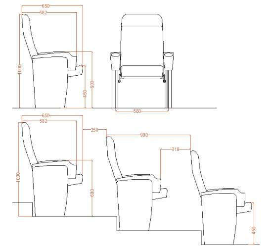 High Back Auditorium Chairs