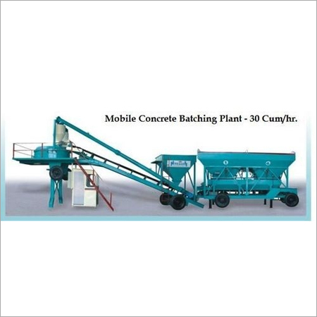 Mobile Concrete Batching Plant - Model NE-30, 30M3/Hr. Output Capacity | Fully Automatic, Compact Design with 4 x 2.5M3 Hoppers, 1.5 Ton Cement Silo, Easy Mobility, PLC Control