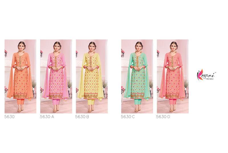 Ethnic Wear Set - Pure Bemberg Georgette Top, Santoon Bottom, Najnin Dupatta | Multi-color, Embroidered Pattern, Designer Style, Summer Fashion