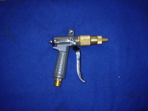 High Pressure Water Gun - Brass & Aluminum, 1/2" BSP Male, Metallic Finish, 10 to 40 Bar Operating Pressure, 8-9 CFM Air Consumption