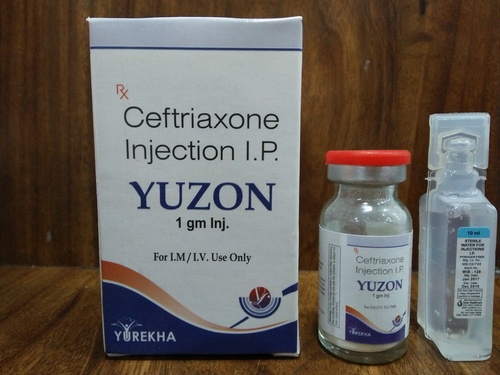 Ceftriaxone Injection - 1 gm, Intravenous Vial for Bacterial Infection Treatment, Refrigerate Storage by Yuzon