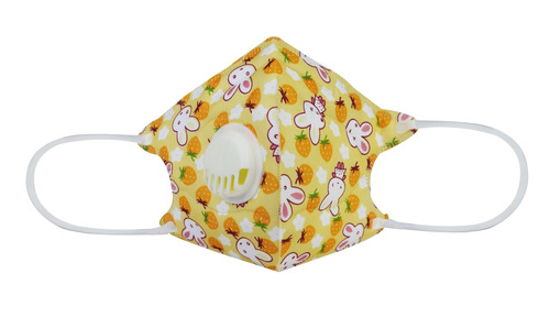 Mask - Cotton Fabric, Orange Color | 99.97% Dust Protection for Children