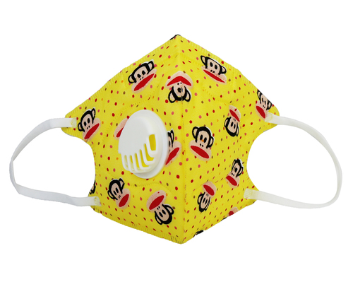 Children''s Fabric Mask - 100% Cotton, Lightweight Design , 99.97% Dust Protection in Bright Yellow