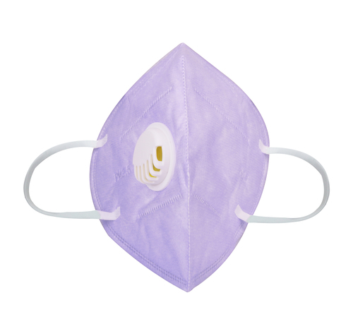 Mask For Female - Fabric, Adjustable Fit, Purple Color | DR AIR N95 Anti-Pollution Technology, Breathing Valve, PM2.5 Filtration 95%
