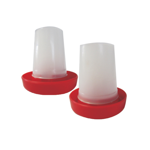 Cage Drinker - 0.5 Litre Capacity for 10 to 18 Chickens | Red Plastic, 5-20 Inch Size, Lightweight 200-800 Grams