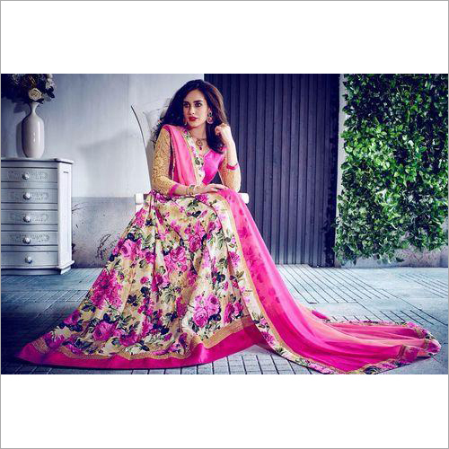 Pink Designer Printed Lehenga