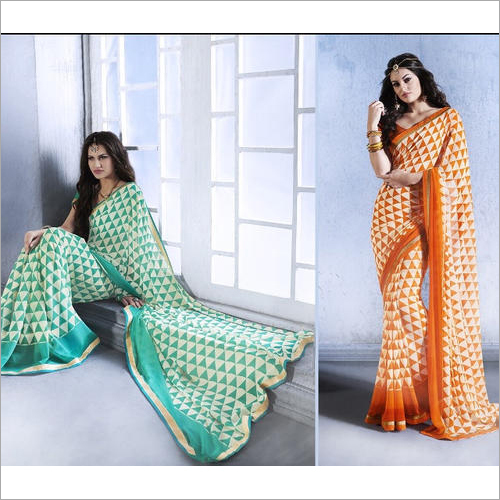 जॉर्जेट प्रिंटेड साड़ियां